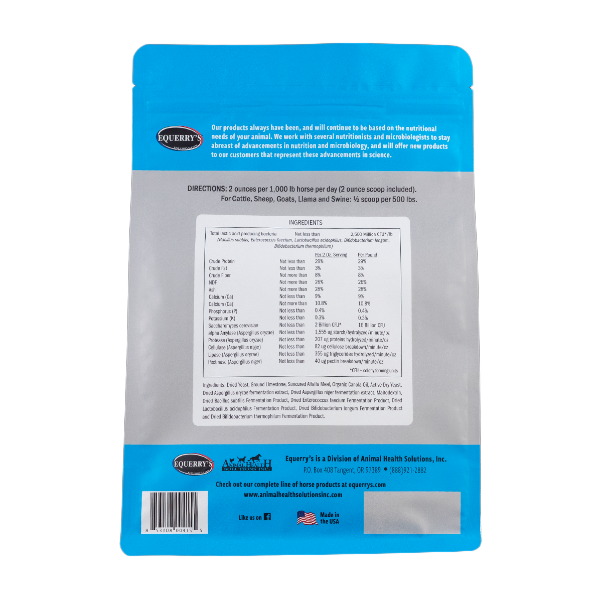 Large Animal Probiotic Animal Health Solutions Inc